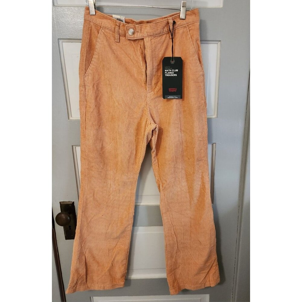 Levi's Math Club Flare Pants Peach Wide Whale Corduroy Women,s Size 28x29 NWT